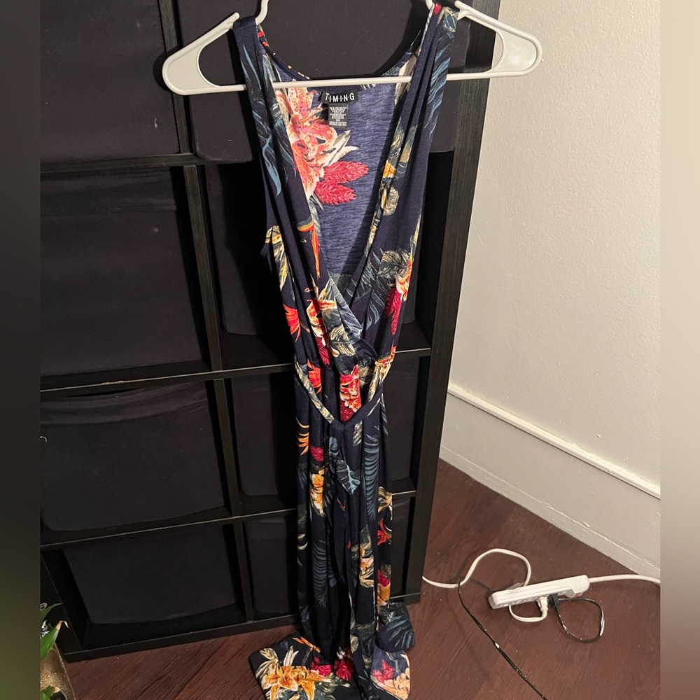 Floral Thigh High Slit Dress